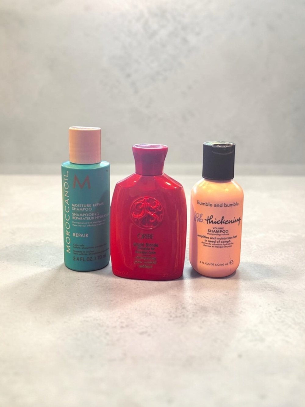 Oribe Shampoo Bundle Moroccanoil Oribe Blonde Repair Bumble & Bumble Travel Size